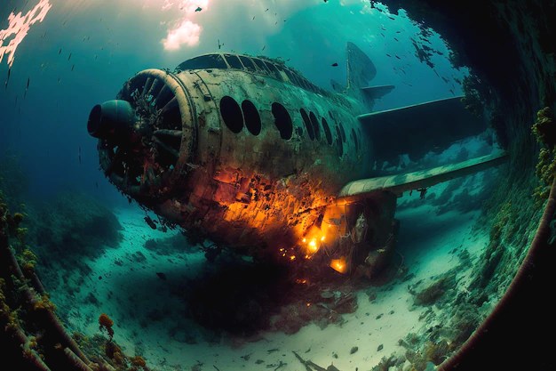 An airplane is in the water and is about to land. | Premium AI-generated image
